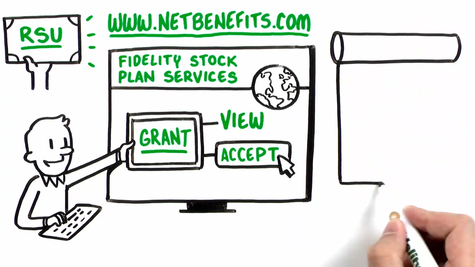 Frame from a TruScribe Employee Benefits video